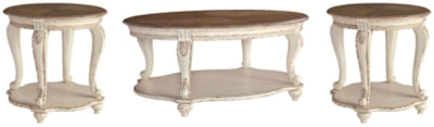 Realyn Coffee Table and 2 End Tables