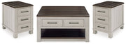Darborn Lift-top Coffee Table and 2 Chairside End Tables