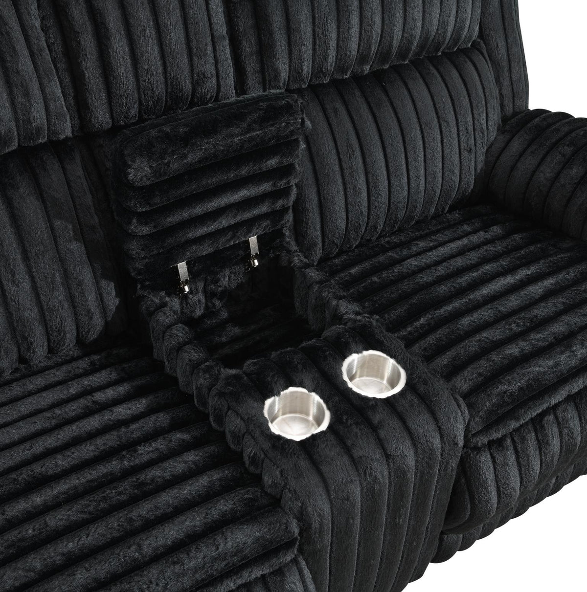 Black Corduroy Motion Loveseat