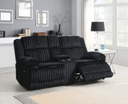 Black Corduroy Motion Loveseat