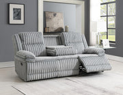 Gray Corduroy Motion Sofa with Dropdown