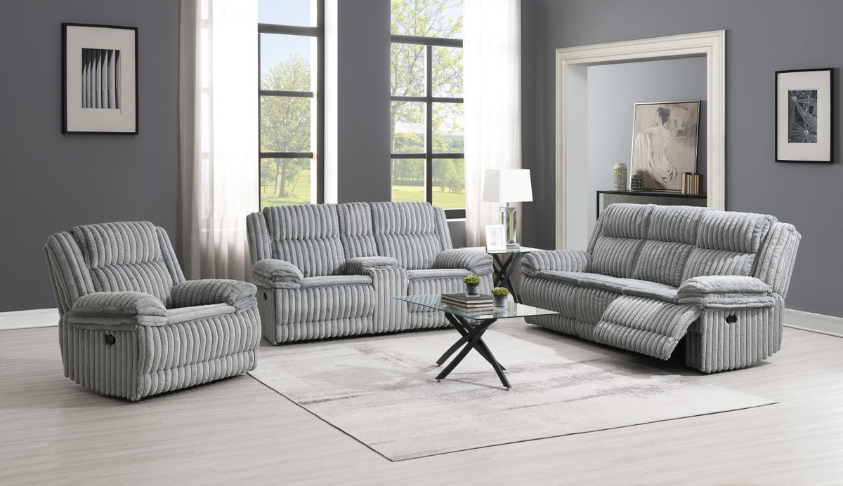 Gray Corduroy Motion Loveseat