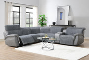 6-Piece Gray Power Reclining Sectional with Power Headrest