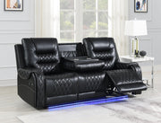 Black Motion Sofa with Drop Down