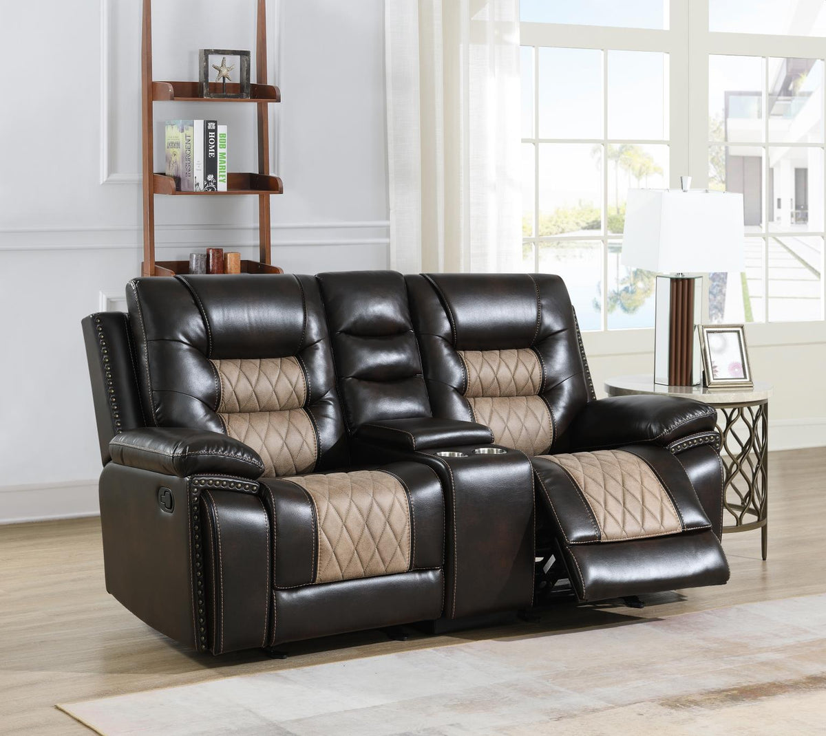 Brown Motion Glider Loveseat