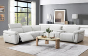 6-Piece Beige Power Reclining Sectional with Power Headrest