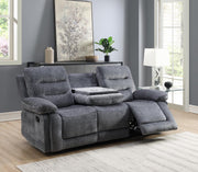 Gray Motion Sofa with Drop Down