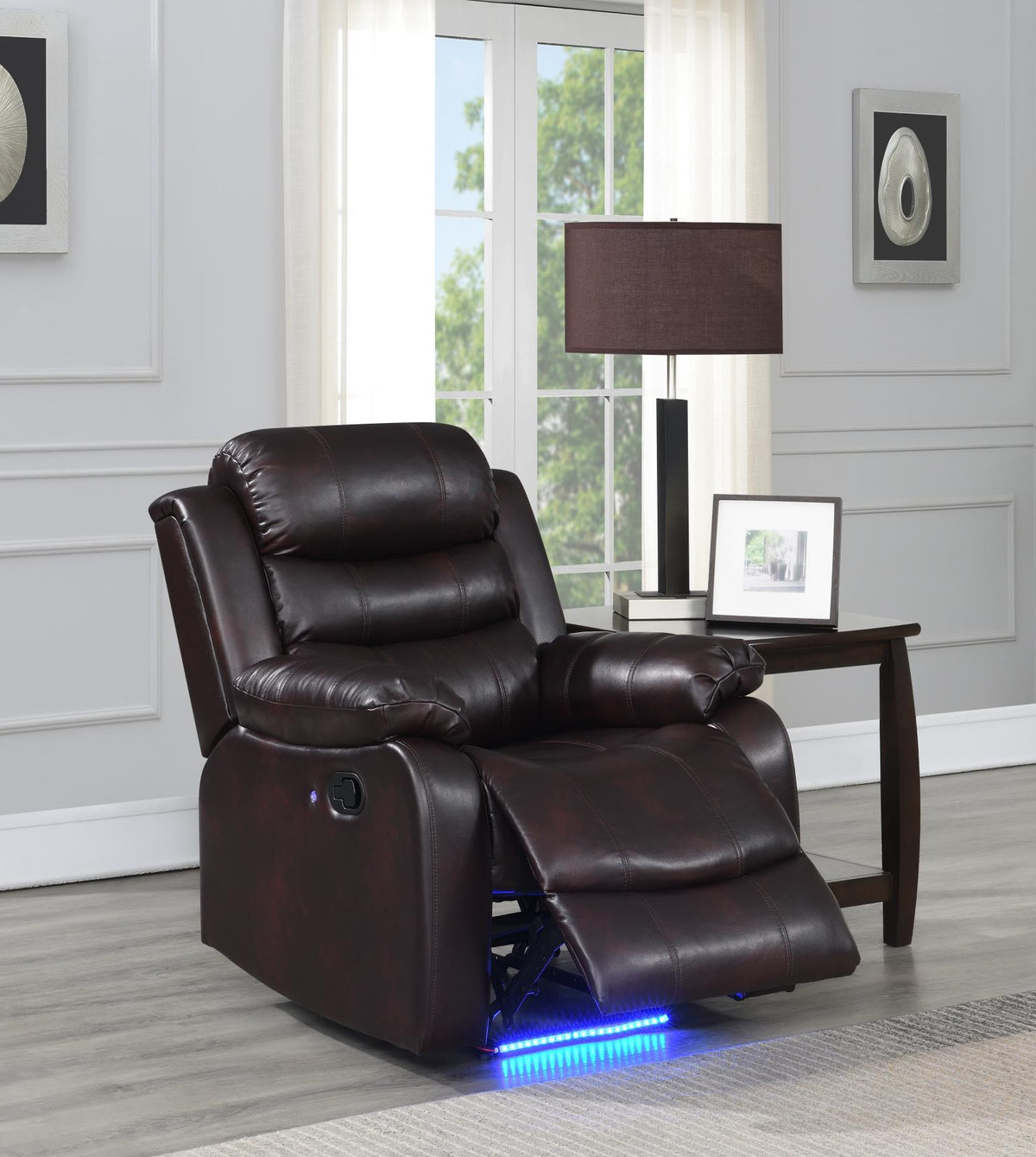 Brown Motion LED Chair