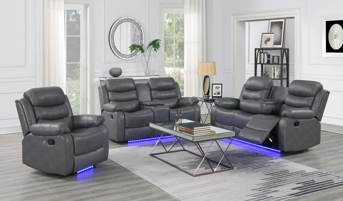 Gray Motion LED Loveseat