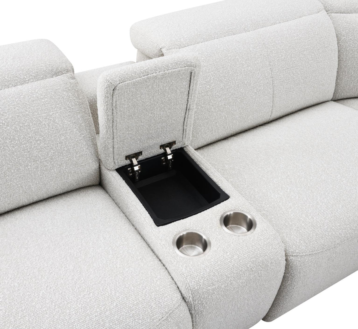 6-Piece Beige Power Reclining Sectional with Power Headrest