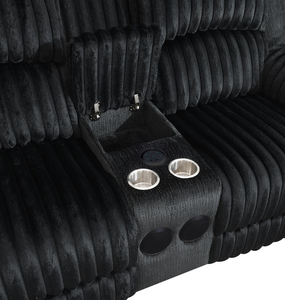 Black Corduroy Power Reclining 2-Piece Living Room Set