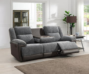 Gray Motion Sofa with Drop Down Table