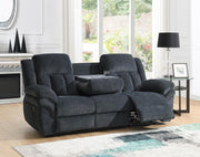 Gray Motion Sofa with Drop Down Table