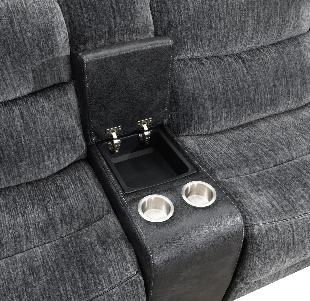6-Piece Dark Gray Power Reclining Sectional with Power Headrest