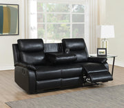 Black Motion Sofa with Drop Down Table