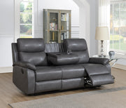 Gray Motion Sofa with Drop Down Table