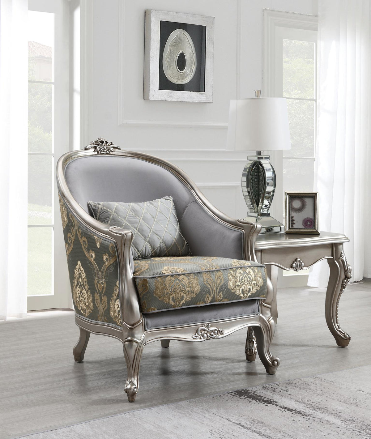 Traditional Gray 2-Piece Living Room Set U198