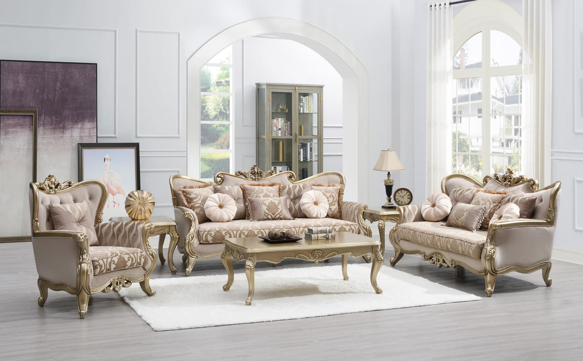 Traditional Champagne Gold End Table