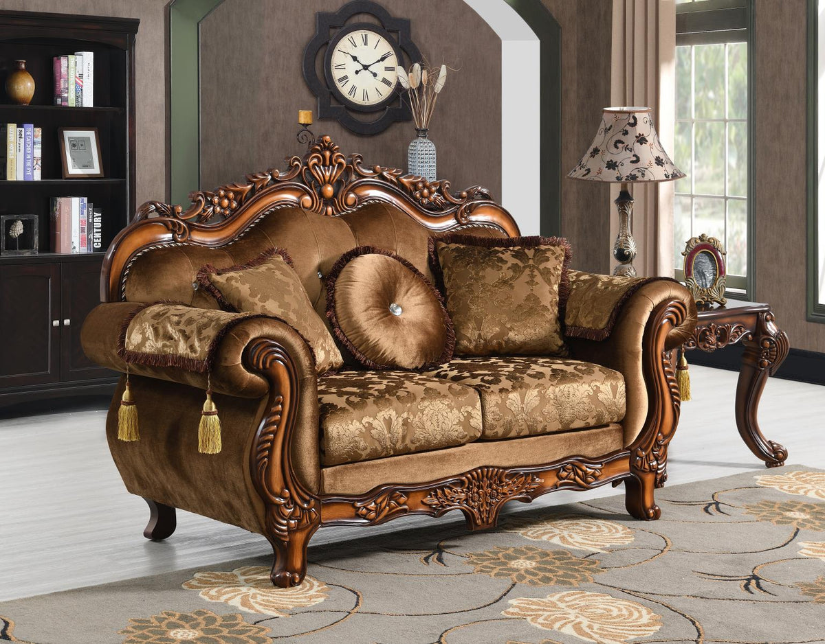 Traditional Brown 2-Piece Living Room Set U205