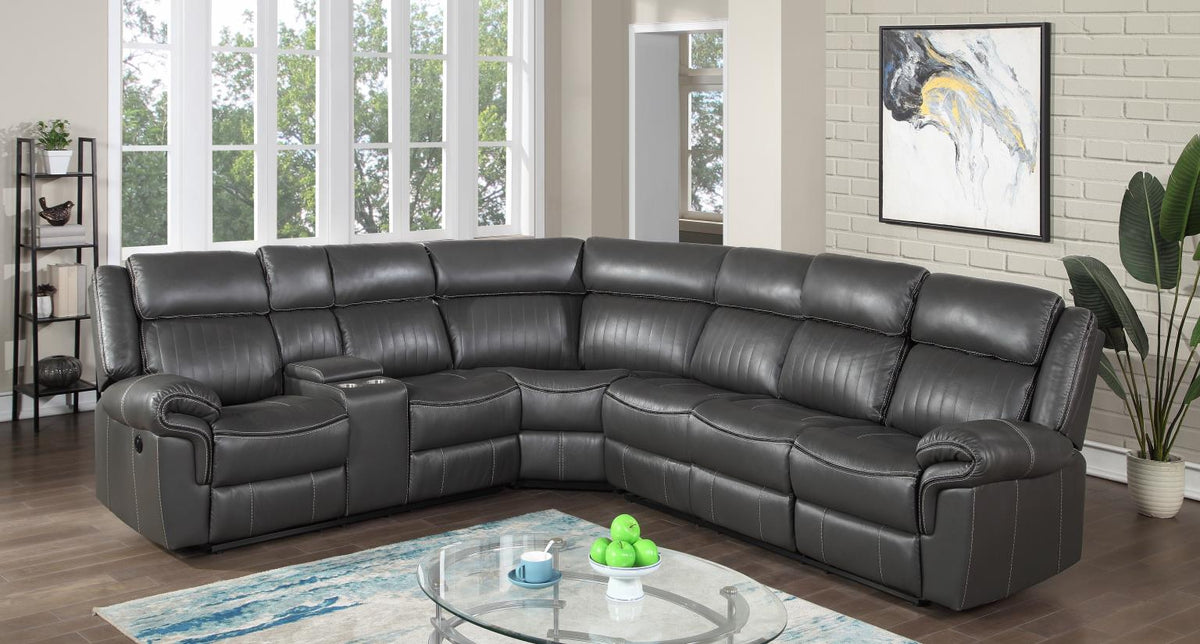 3-Piece Power Reclining Sectional with Screen
