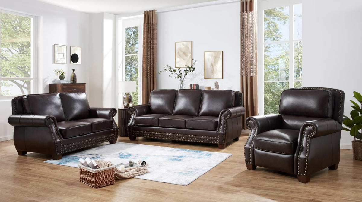 Brown PU Loveseat