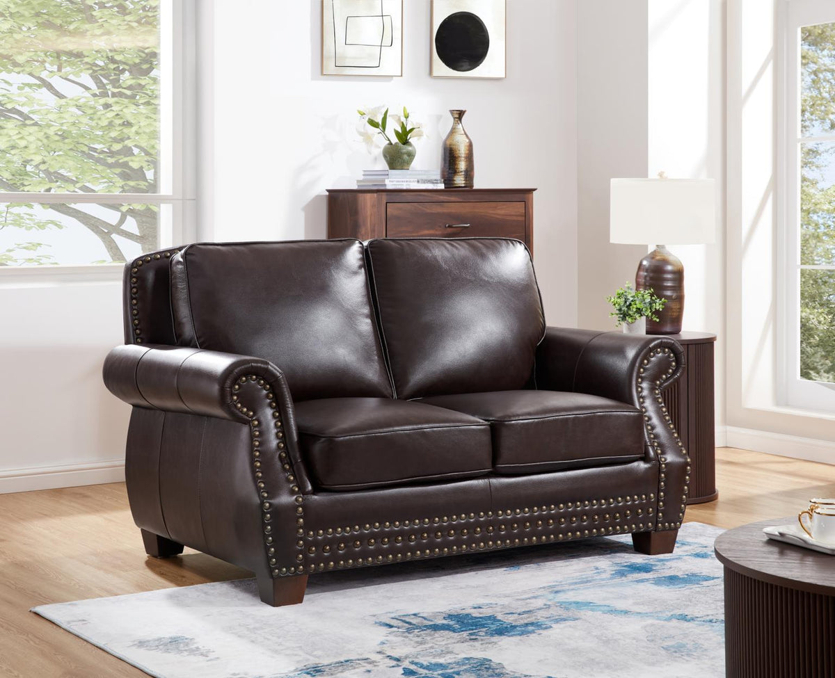 Brown PU Loveseat