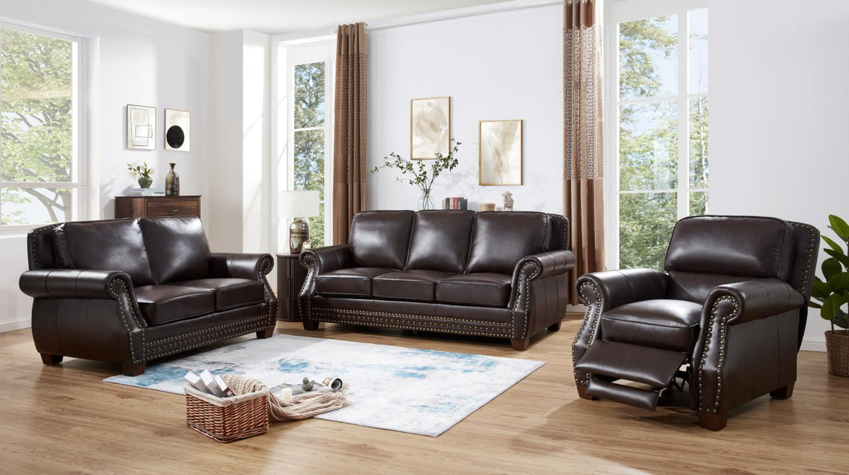 Brown PU Loveseat