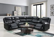 3-Piece Black Power Reclining Sectional with Screen
