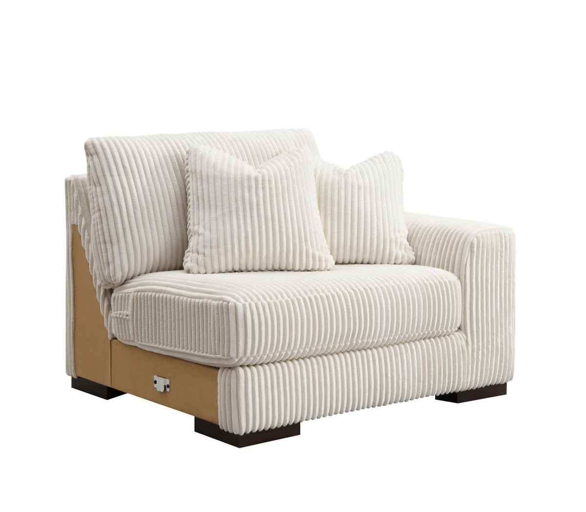 Ivory Right Chair with USB-C Charger