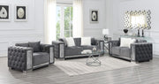 Gray Velvet Sofa