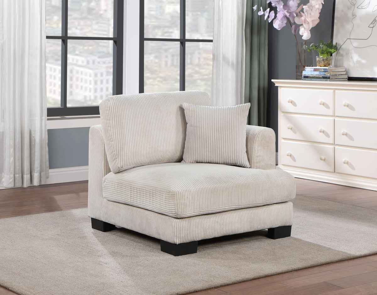 Beige Right Chair with Pillow