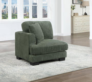 Green Left Chair with Pillow