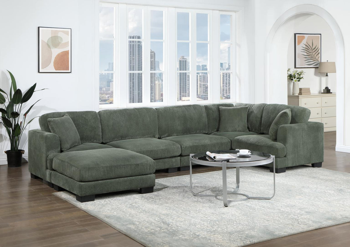Green Left Chair with Pillow