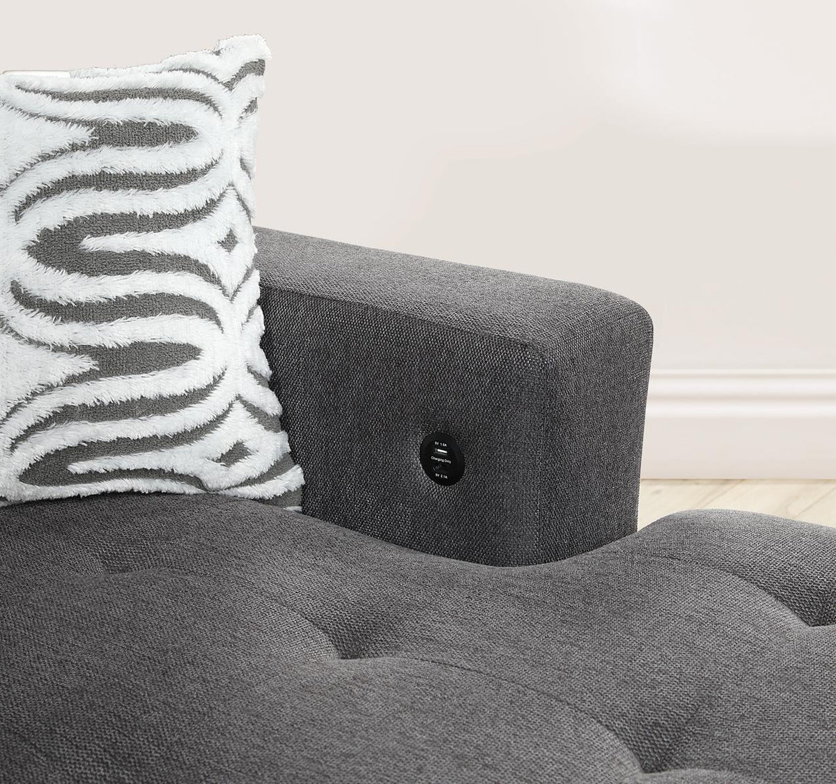 Gray Storage Ottoman