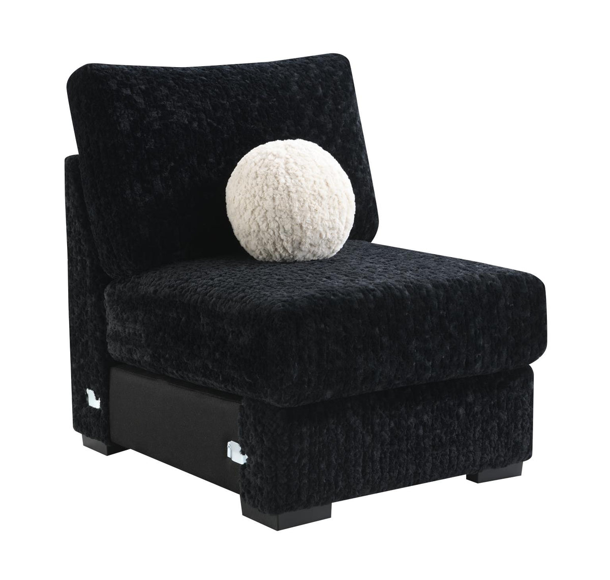 Black Corduroy Armless Chair