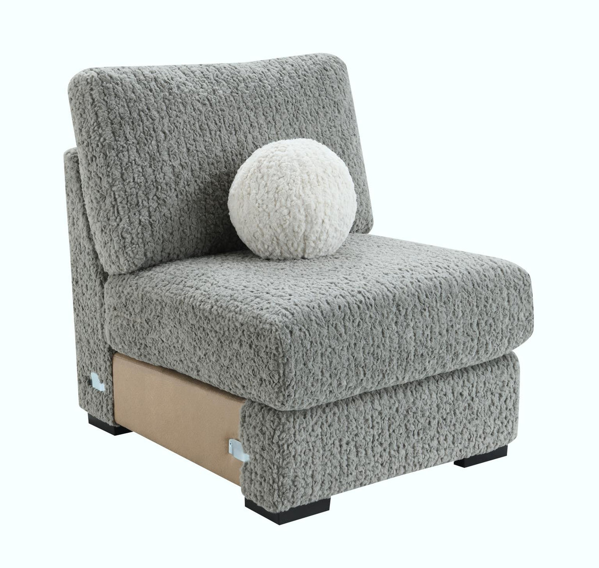 Gray Corduroy Armless Chair