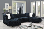 Black 3-Piece Sectional (Two Chaises)