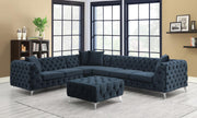 Black Velvet 3-Piece Sectional