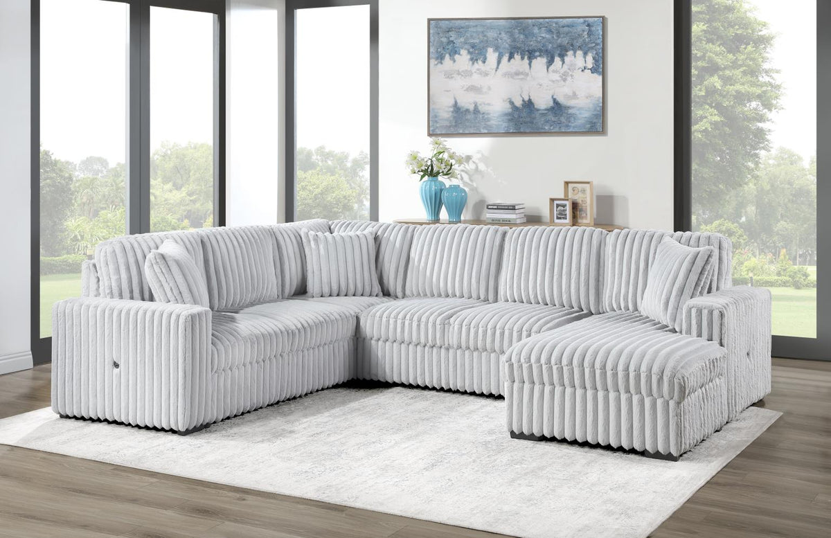 Gray 3-Piece Sectional with USB