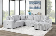 Gray 3-Piece Sectional with USB