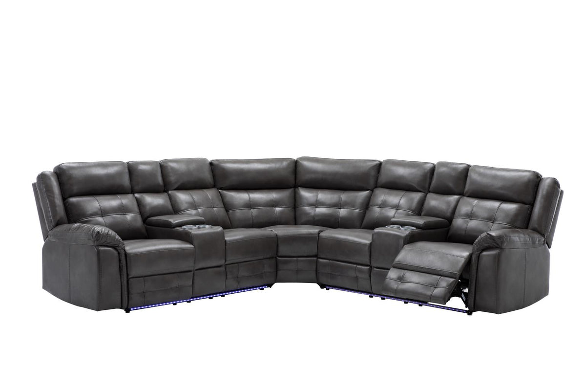 Gray 3-Piece Power Reclining Sectional