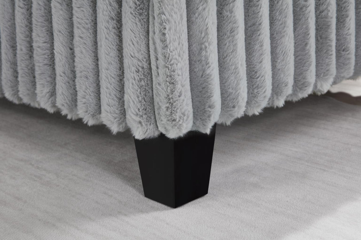 Gray Corduroy Ottoman