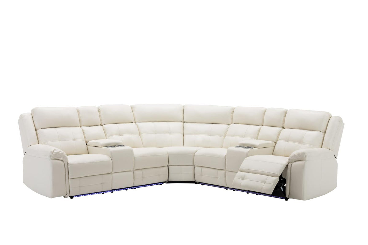 White 3-Piece Power Reclining Sectional