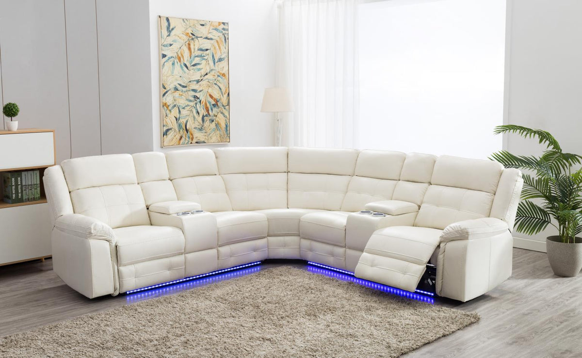 White 3-Piece Power Reclining Sectional