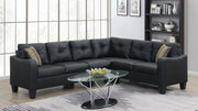 Black Leather 4-Piece Sectional