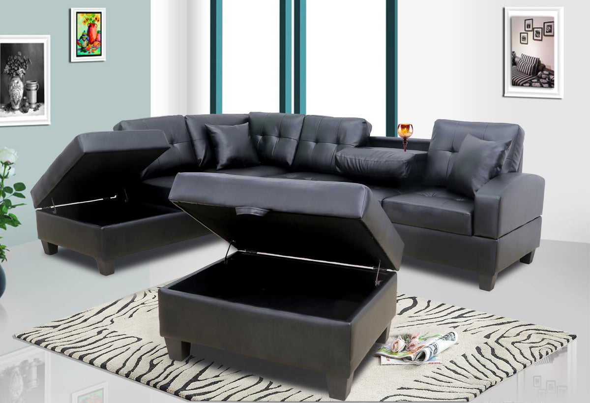 Black 2-Piece Sectional