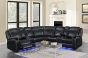 Black 3-Piece Power Reclining Sectional (2 Pwr)