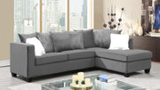 Gray Velvet 2-Piece Sectional