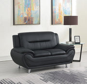 Black PU Loveseat