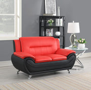 Red PU Loveseat
